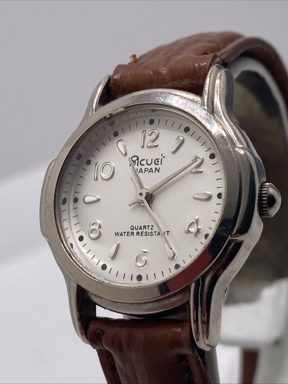 Acuet Japan Womens Silver Tone Watch New Battery